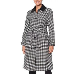 KATE SPADE NEW YORK Gingham Single Breasted Coat NWOT Size XS